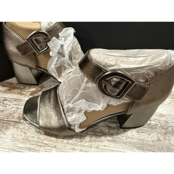 Vionic Womens Metallic Open-Toe Sandals 7.5M With Buckle Strap & Block Heel - Picture 9 of 12